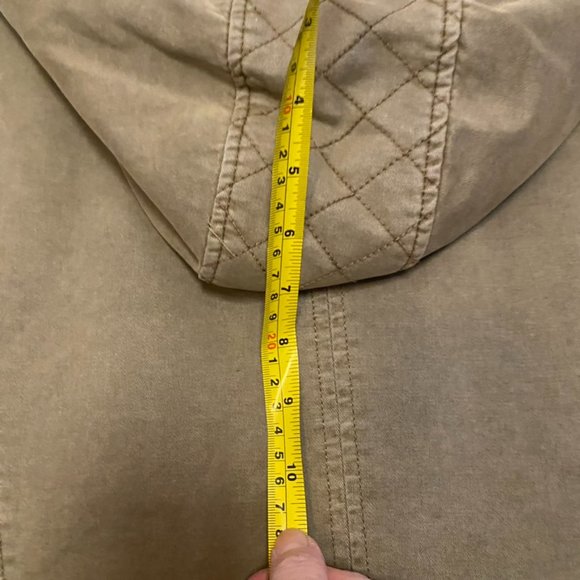 😊Guess Army Style Utility Jacket Cotton Chore Coat Zip Snap Hood Pockets Size M - Picture 15 of 16